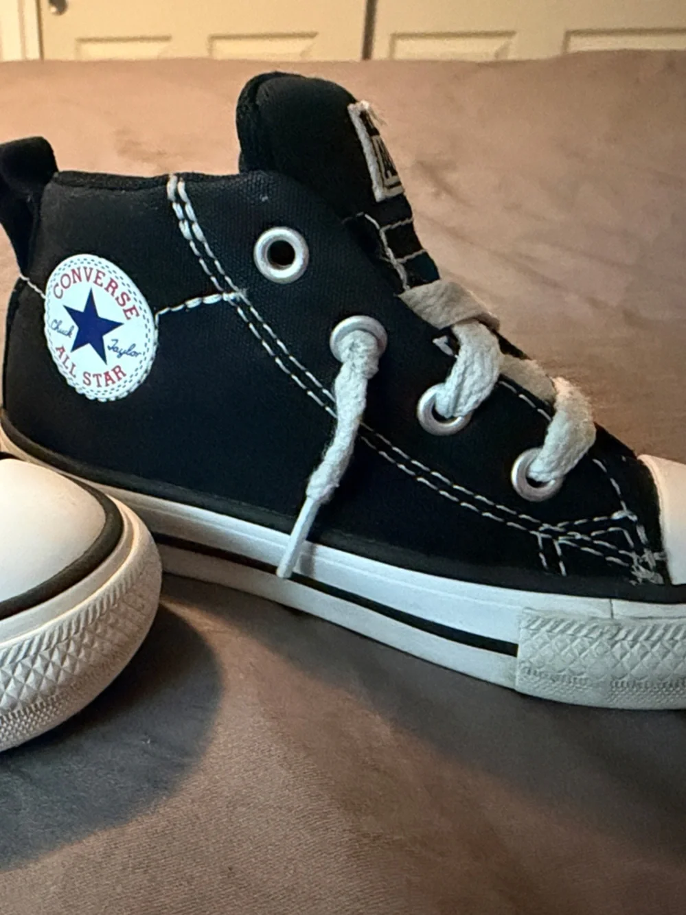 Converse Kids Black and White High Top Sneakers